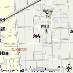 愛知県愛西市佐折町（宮寺）周辺の地図