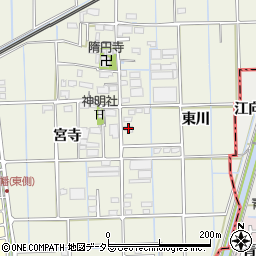 愛知県愛西市佐折町東川108周辺の地図