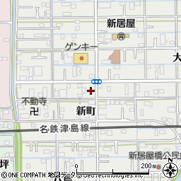 愛知県あま市新居屋鶴田169周辺の地図