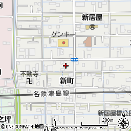 愛知県あま市新居屋鶴田167周辺の地図