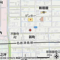 愛知県あま市新居屋鶴田166周辺の地図