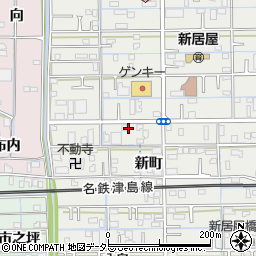 愛知県あま市新居屋鶴田165周辺の地図