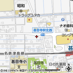 愛知県あま市甚目寺山之浦周辺の地図