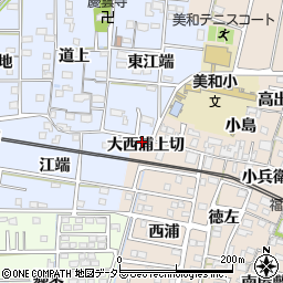 愛知県あま市木田大西浦上切周辺の地図