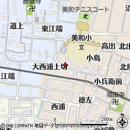 愛知県あま市木田西高出周辺の地図