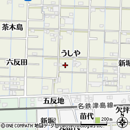 愛知県あま市花長うしや27周辺の地図