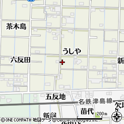 愛知県あま市花長うしや29周辺の地図