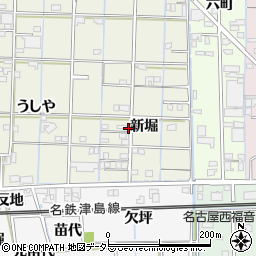 愛知県あま市花長新堀周辺の地図