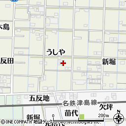 愛知県あま市花長うしや47周辺の地図
