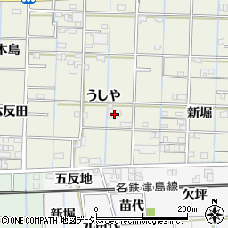 愛知県あま市花長うしや周辺の地図