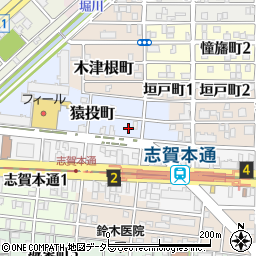 愛知県名古屋市北区猿投町周辺の地図