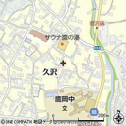 静岡県富士市久沢周辺の地図