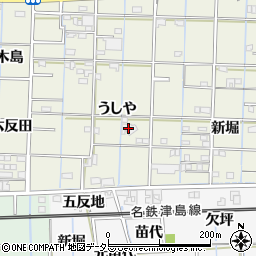 愛知県あま市花長（うしや）周辺の地図