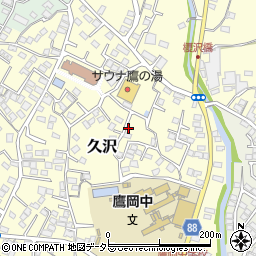 静岡県富士市久沢周辺の地図