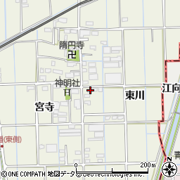 愛知県愛西市佐折町東川103周辺の地図