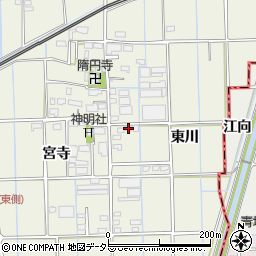 愛知県愛西市佐折町東川104周辺の地図