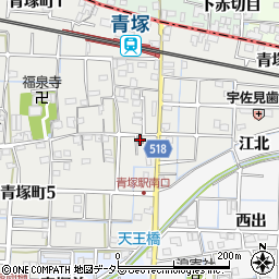 青塚郵便局周辺の地図