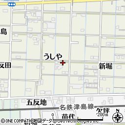 愛知県あま市花長うしや46周辺の地図