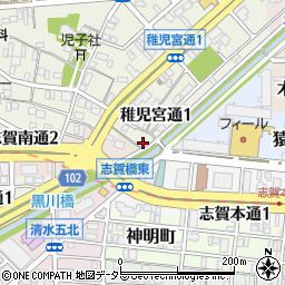 愛知県名古屋市北区稚児宮通1丁目23周辺の地図