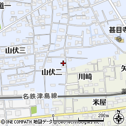 愛知県あま市西今宿山伏二周辺の地図