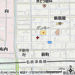 愛知県あま市新居屋鶴田135周辺の地図