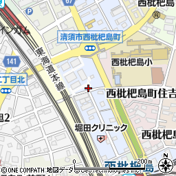 愛知県清須市西枇杷島町日の出周辺の地図