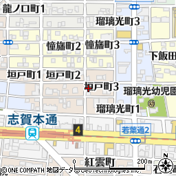 愛知県名古屋市北区垣戸町3丁目10周辺の地図