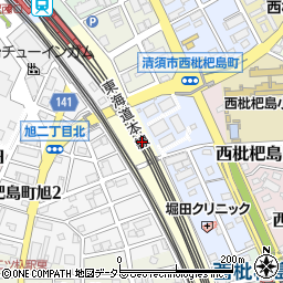 愛知県清須市西枇杷島町下小田井（西野田）周辺の地図
