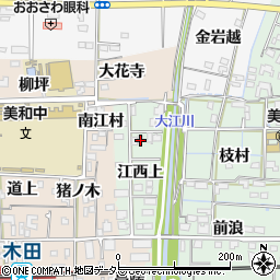 愛知県あま市金岩（江西上）周辺の地図