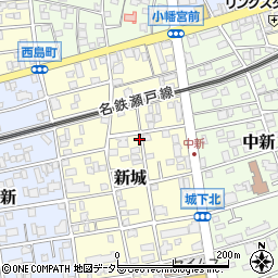 愛知県名古屋市守山区新城周辺の地図