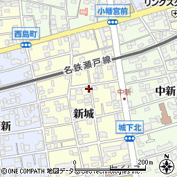 愛知県名古屋市守山区新城周辺の地図