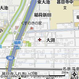 愛知県あま市甚目寺大渕周辺の地図