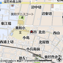 愛知県あま市木田高出周辺の地図