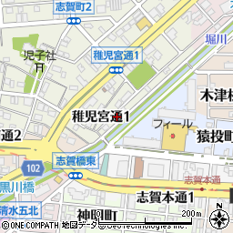 愛知県名古屋市北区稚児宮通1丁目6周辺の地図