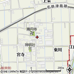 愛知県愛西市佐折町東川92周辺の地図