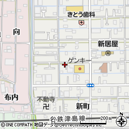愛知県あま市新居屋鶴田121周辺の地図