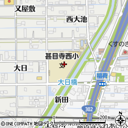 愛知県あま市新居屋（三反通）周辺の地図