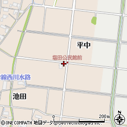 愛知県愛西市塩田町池田23周辺の地図