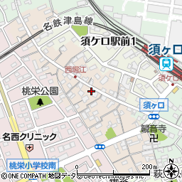 愛知県清須市西堀江周辺の地図