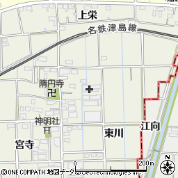 愛知県愛西市佐折町東川77周辺の地図