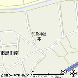 知及神社周辺の地図