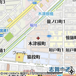 愛知県名古屋市北区木津根町周辺の地図