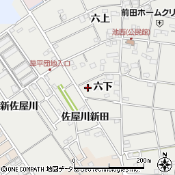 愛知県愛西市草平町六下34-2周辺の地図