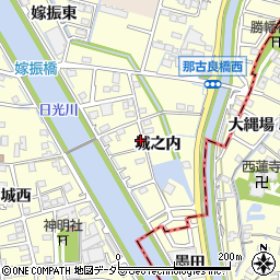 愛知県稲沢市平和町城之内周辺の地図