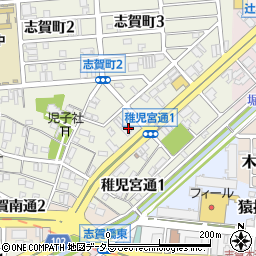 愛知県名古屋市北区稚児宮通1丁目45周辺の地図