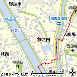 愛知県稲沢市平和町（城之内）周辺の地図
