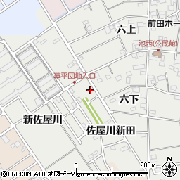 愛知県愛西市草平町（佐屋川新田）周辺の地図