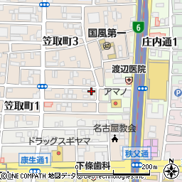 名古屋笠取郵便局周辺の地図