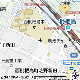 愛知県清須市西枇杷島町芝場周辺の地図