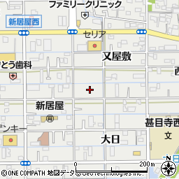 愛知県あま市新居屋周辺の地図